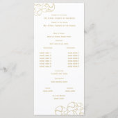 Gold Baseball Trouwprogramma Programmakaart (Achterkant)