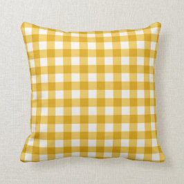 Gold Basic Gingham Checkered Pattern Kussen