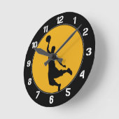 Gold Basketball Circle Genummerd Ronde Klok (Hoek)