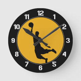 Gold Basketball Circle Genummerd Ronde Klok