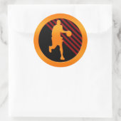 Gold Basketball Player Ronde Sticker (Tas)