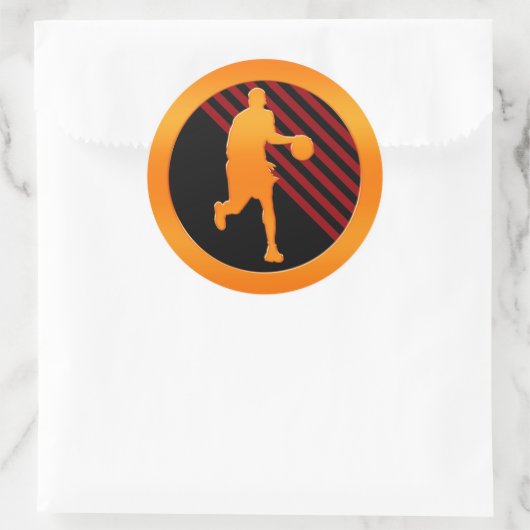 Gold Basketball Player Ronde Sticker (Tas)