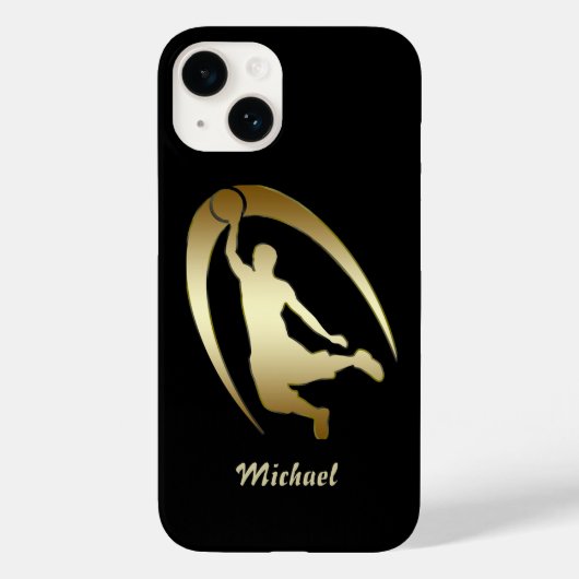 Gold Basketball Player Slam Dunk Case-Mate iPhone Case (Achterkant)