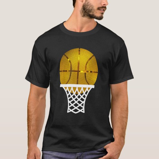 Gold Basketball Trophy Graphic T-shirt voor mannen (Voorkant)