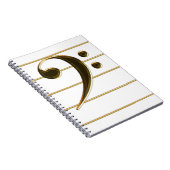 Gold Bass Clef Music Note Notitieboek (Rechterzijde)