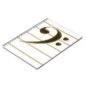Gold Bass Clef Music Note Notitieboek (Linkerzijde)