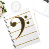 Gold Bass Clef Music Note Notitieboek