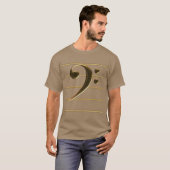 Gold Bass Clef Music Note T-shirt (Voorkant volledig)