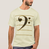 Gold Bass Clef Music Note T-shirt (Voorkant)