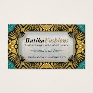 Gold Batika Fashion Modern Tribal Business Cards Visitekaartjes