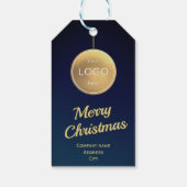Gold Bauble Christmas Logo Company Gift Label Cadeaulabel (Achterkant)