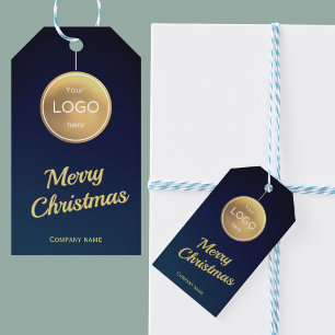 Gold Bauble Christmas Logo Company Gift Label Cadeaulabel