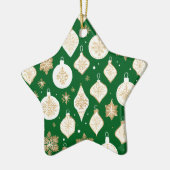 Gold Bauble Design green background Keramisch Ornament (Links)