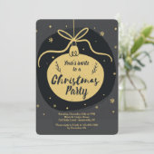 Gold Bauble kerstparty Kaart (Staand voorkant)