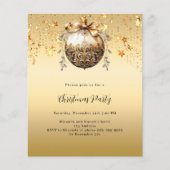 Gold bauble sterren Kerstfeest uitnodiging (Voorkant)