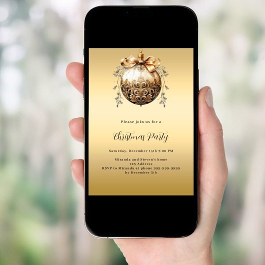 Gold bauble vintage kerstfeest kaart