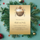 Gold bauble vintage kerstfeest kaart