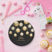 Gold Baubles Christmas Tree Ornaments Party Papieren Bordje (Feest)