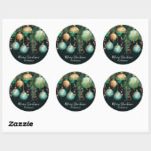 Gold Baubles Christmas Tree Ronde Sticker (Vel)