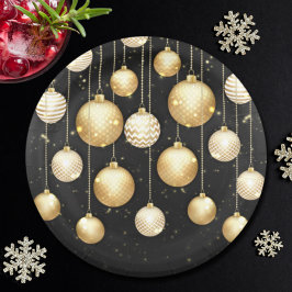 Gold Baubles kerstboomfeest Ornamenten Papieren Bordje
