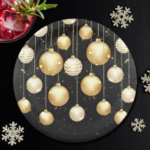 Gold Baubles kerstboomfeest Ornamenten Papieren Bordje