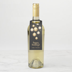 Gold Baubles kerstboomversieringen op zwart Flessenhanger