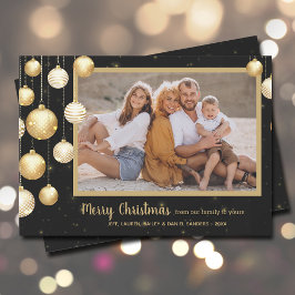 Gold Baubles - kerstfoto Feestdagenkaart