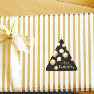 Gold Baubles kerstversieringen op zwart Sticker