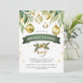 Gold Baubles Ornament Exchange kerstfeest Kaart (Staand voorkant)