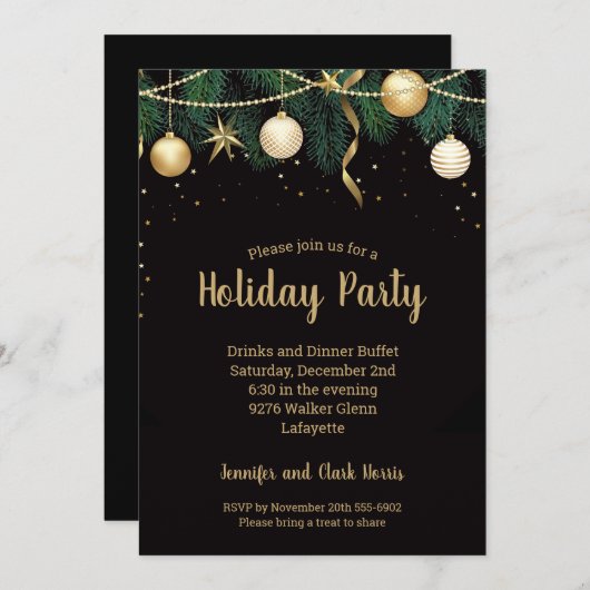 Gold Baubles Ornamenten voor kerstbomen (Voorkant / Achterkant)