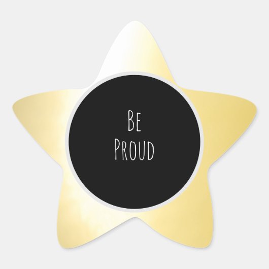 Gold "Be Proud"-Sticker Ster Sticker (Voorkant)