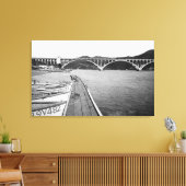 Gold Beach, Oregon Docks en Bridge over Rogue Canvas Afdruk (Insitu (Woonkamer))