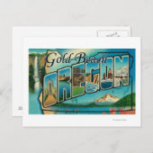 Gold Beach, Oregon - grote Letter-scènes Briefkaart (Voorkant / Achterkant)