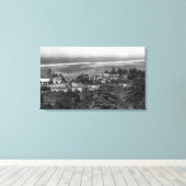 Gold Beach, Oregon Town Uitzicht en Sunset Inn Canvas Afdruk (Insitu (Houten vloer))
