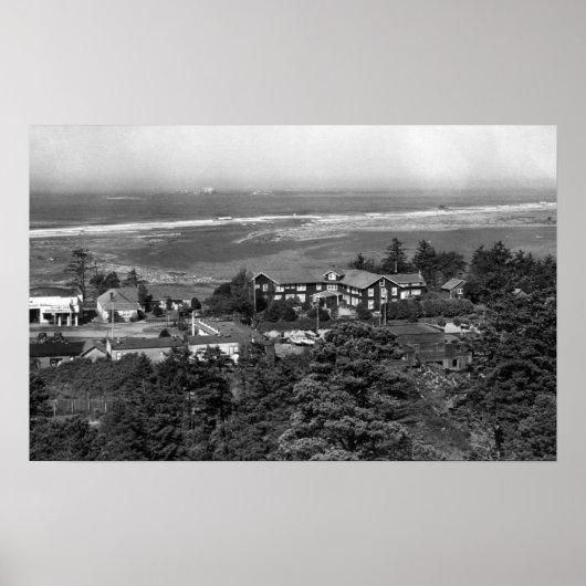 Gold Beach, Oregon Town Uitzicht en Sunset Inn Poster (Voorkant)