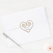 Gold Bead Heart Print Sticker (Envelop)