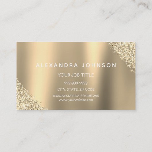 Gold Beauty Lashes Glitter Eyelash Extensions Visitekaartje (Achterkant)