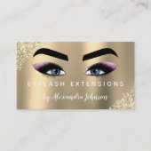 Gold Beauty Lashes Glitter Eyelash Extensions Visitekaartje (Voorkant)