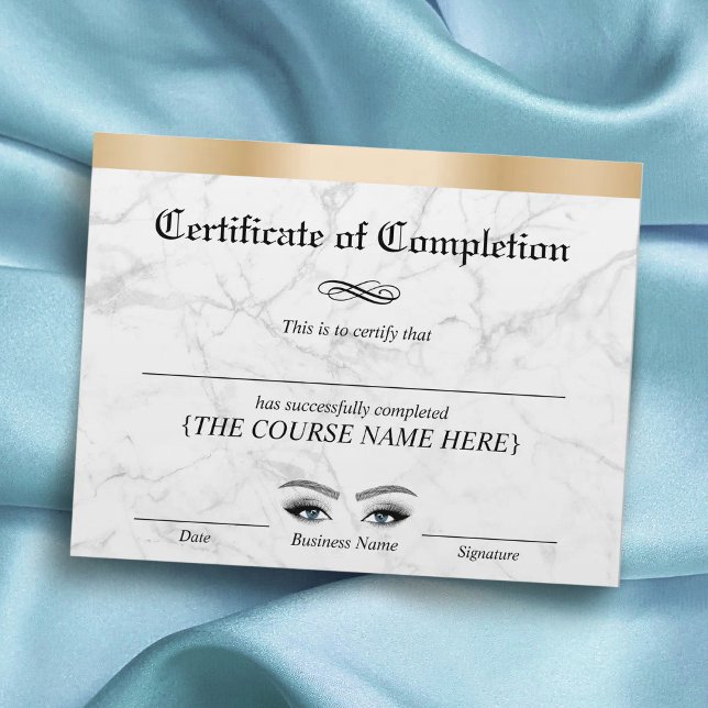 Gold Beauty Salon Marble Certificate of Completion (Creator heeft geüpload)
