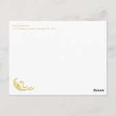 Gold Bedankt briefkaarten Monogram bruiloft set (Achterkant)