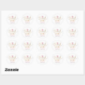 Gold Bedankt en Roze Butterfly Ronde Sticker (Vel)