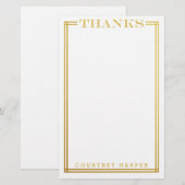 Gold "Bedankt" - Persoonlijke artikelen Briefpapier (Voorkant / Achterkant)