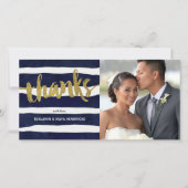 Gold Bedankt Striped Weduwfoto Hartelijk dank (Voorkant)