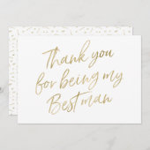 Gold "Bedankt voor je beste man" Bedankkaart (Voorkant / Achterkant)