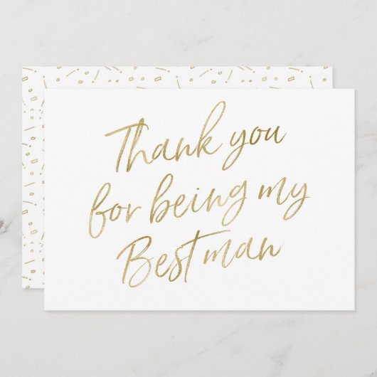 Gold "Bedankt voor je beste man" Bedankkaart (Voorkant / Achterkant)