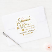 Gold Bedankt voor je bruiloft Ronde Sticker (Envelop)