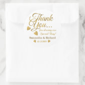Gold Bedankt voor je bruiloft Ronde Sticker (Tas)