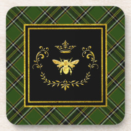 Gold Bee Crown Irish Tartan Onderzetter
