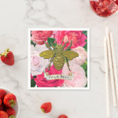 Gold Bee en Rozen personaliseren Servet (Insitu)