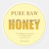 Gold Bee Honey Jar Label Honey Bee & Apiary (Voorkant)